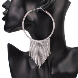 Outshine the Competition with these Tassel Rhinestone Earrings