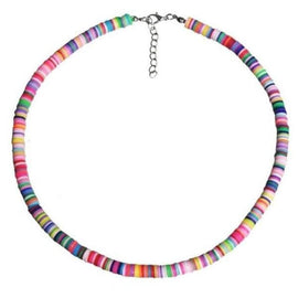 Colourful Handmade Beaded Clay Choker Necklace