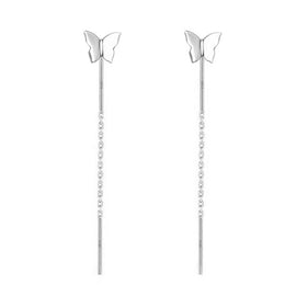 Cute Butterfly Long Tassel Drop Earrings