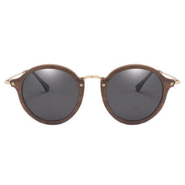 Round Wooden Ultralight Polarised Sunglasses